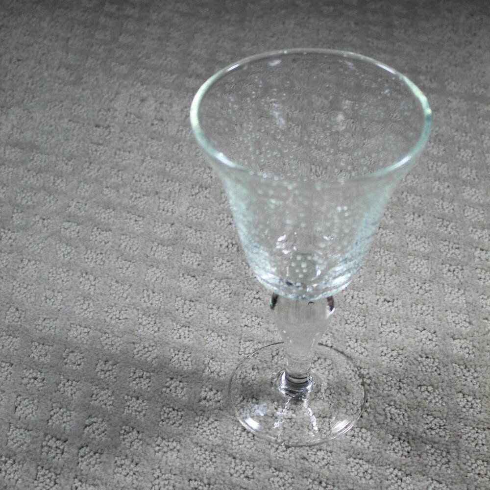 Set of 2 Artland Iris Clear Hand Blown Bubble Water Glass Goblet, 8 3/8”